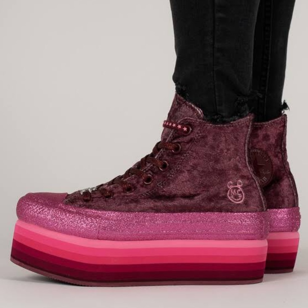 Miley Cyrus x Converse pink platform sneakers